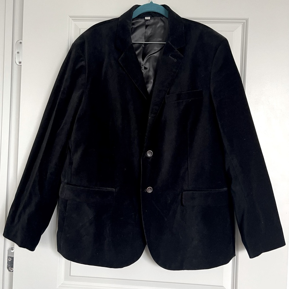Goodfellow Men’s Black Velvelt Single Breasted Jacket | Size XL